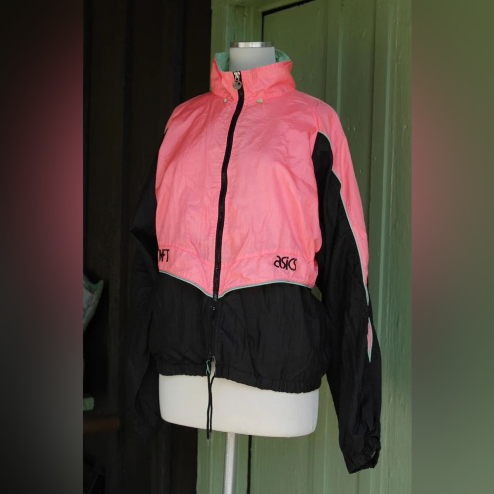 ◾️Vintage ASICS Athletic Warmup Zipper Windbreaker